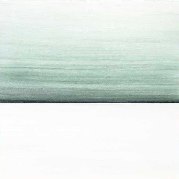 Abstract oversized wall art in green and white tones, perfect for modern living rooms.