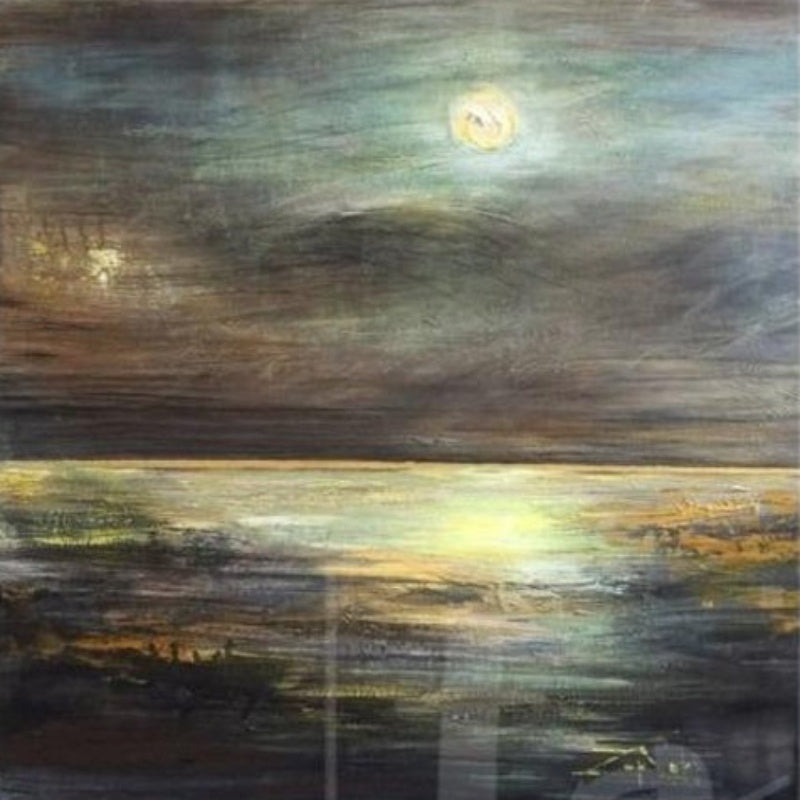 Ending – Coastal Wall Art with Abstract Ocean and Moonlight