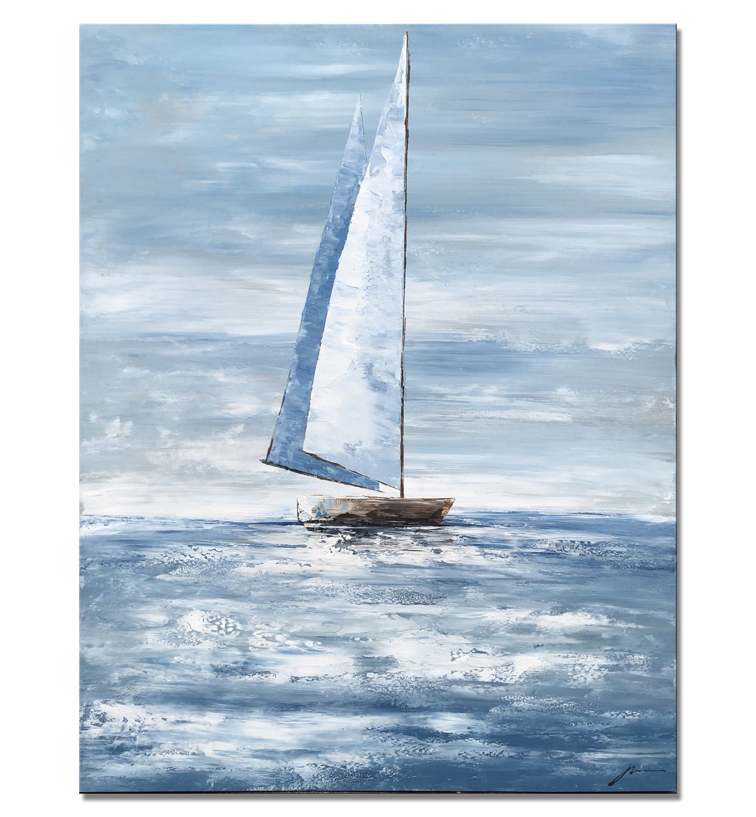 Sailing Far Away – Nautical Sailboat Painting