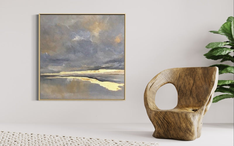 Glory and Honor – Abstract Sea and Sky Art with Golden Reflections
