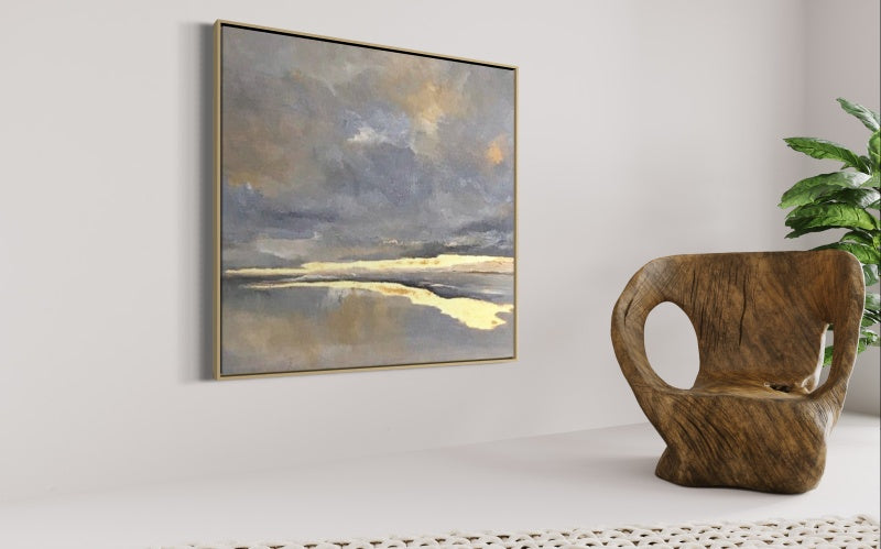 Glory and Honor – Abstract Sea and Sky Art with Golden Reflections