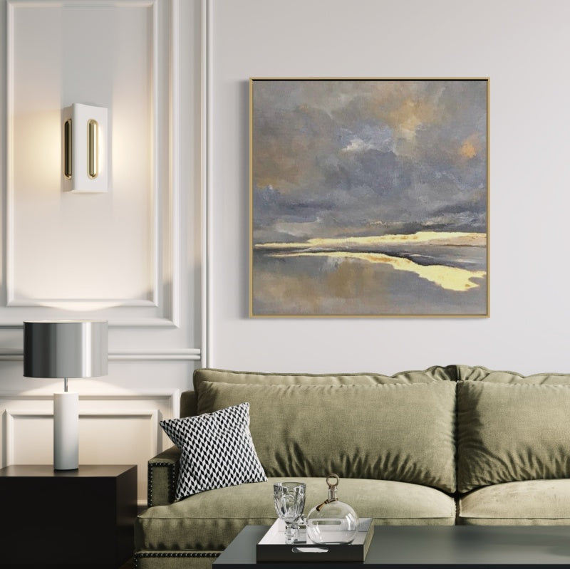 Glory and Honor – Abstract Sea and Sky Art with Golden Reflections