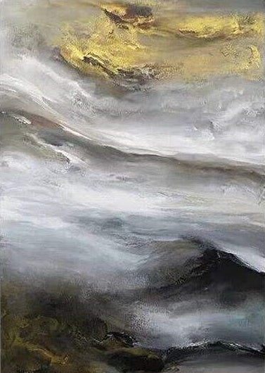 Sense the Coming Storm – Textured Wall Art with Abstract Stormy Waves