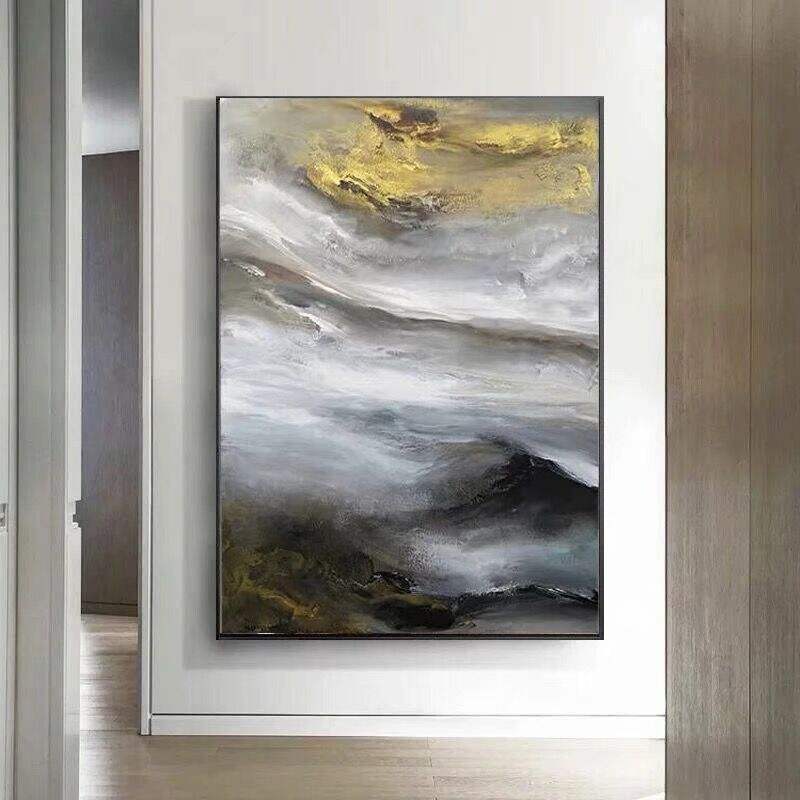Sense the Coming Storm – Textured Wall Art with Abstract Stormy Waves
