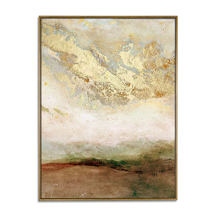 Sky Million Stars abstract gold wall art with textured sky and earthy tones