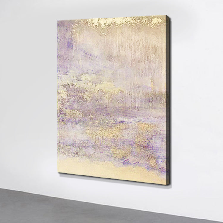 Bliss neutral abstract painting with soft beige and lavender tones