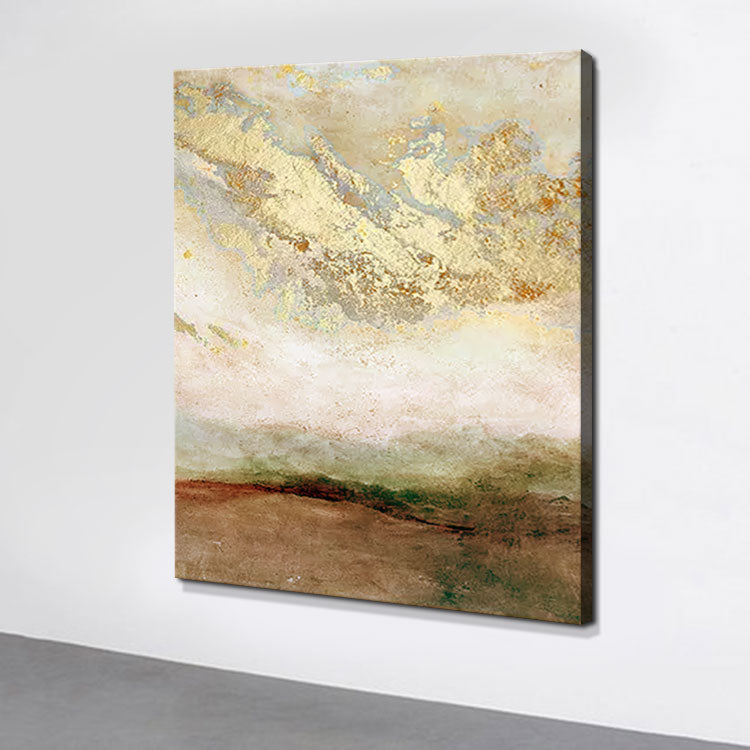 Sky Million Stars abstract gold wall art with textured sky and earthy tones