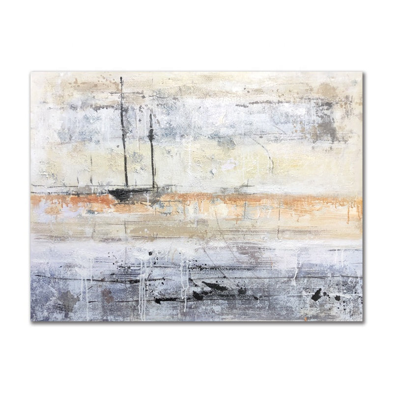 Clarity, Strength, Focus – Abstract Sailboat Canvas Art