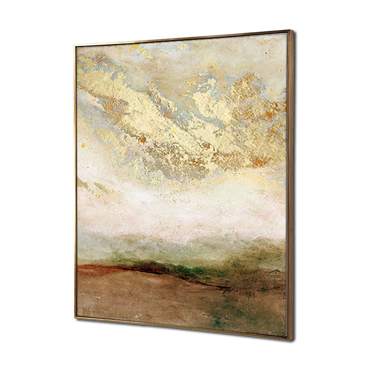 Sky Million Stars abstract gold wall art with textured sky and earthy tones