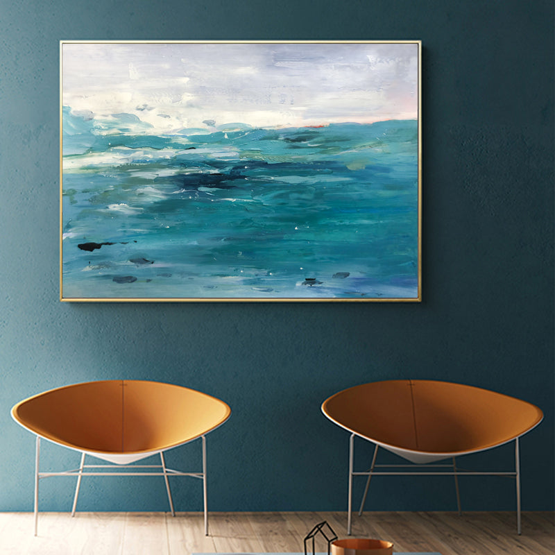 Surf abstract ocean canvas painting – modern coastal wall decor