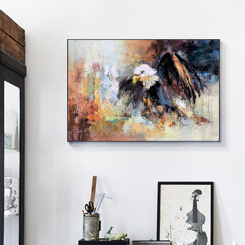 Eagle Wall Art – Abstract Oil Painting of a Majestic Eagle