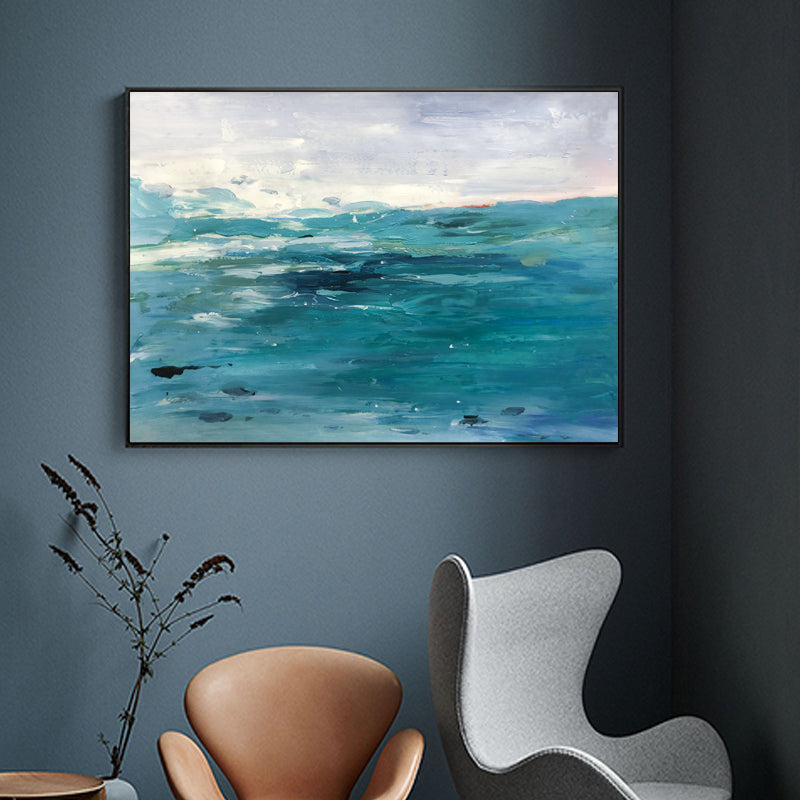 Surf abstract ocean canvas painting – modern coastal wall decor
