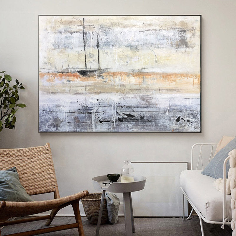 Clarity, Strength, Focus – Abstract Sailboat Canvas Art