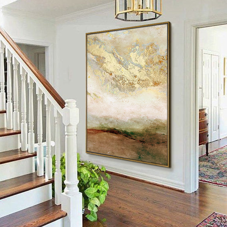 Sky Million Stars abstract gold wall art with textured sky and earthy tones