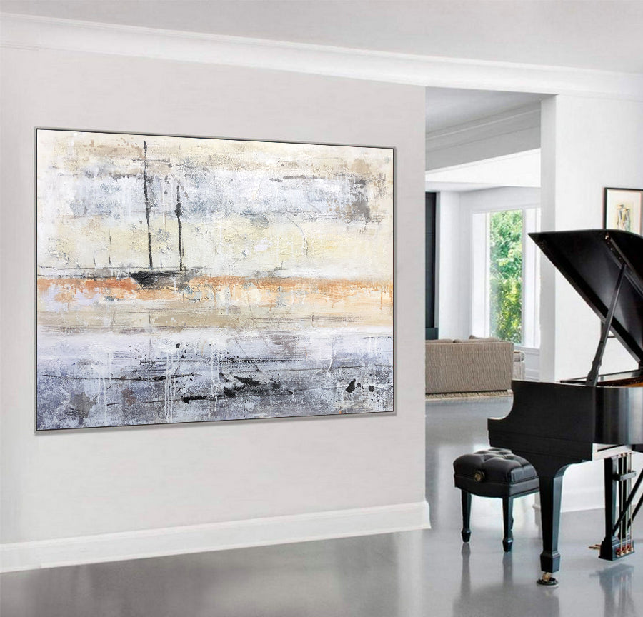 Clarity, Strength, Focus – Abstract Sailboat Canvas Art