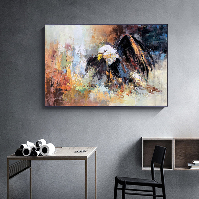 Eagle Wall Art – Abstract Oil Painting of a Majestic Eagle