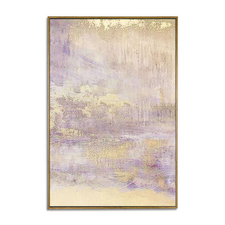 Bliss neutral abstract painting with soft beige and lavender tones