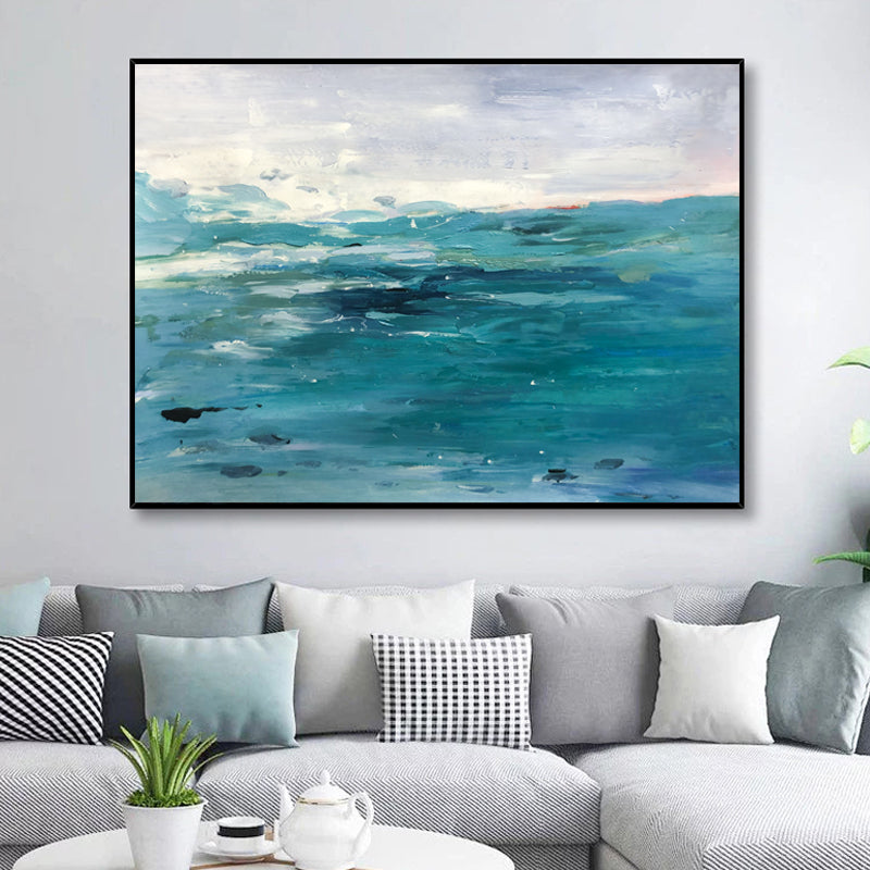 Surf abstract ocean canvas painting – modern coastal wall decor