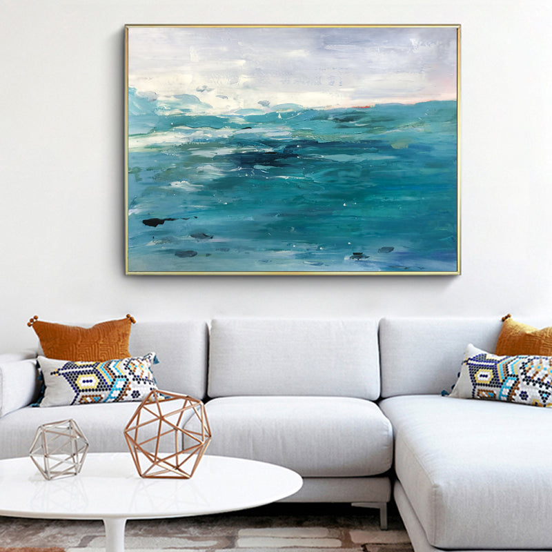 Surf abstract ocean canvas painting – modern coastal wall decor