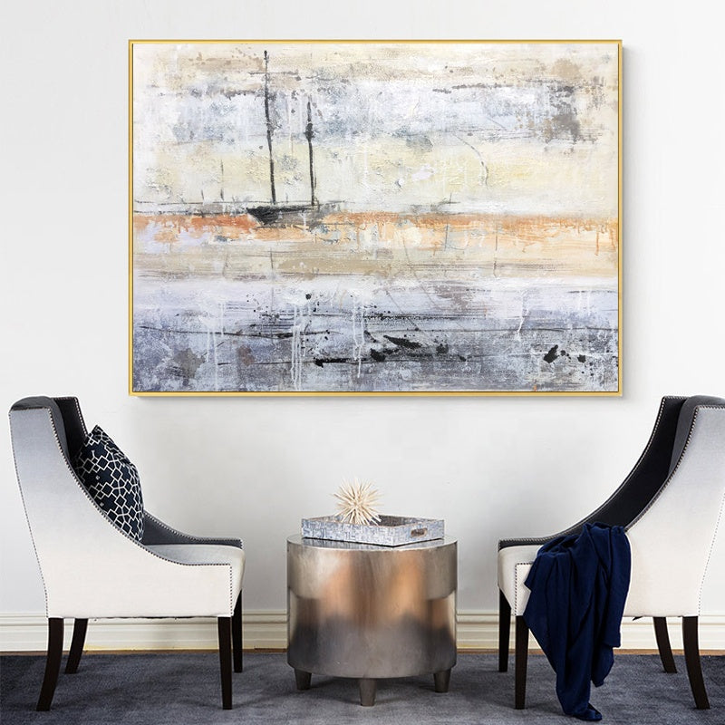 Clarity, Strength, Focus – Abstract Sailboat Canvas Art