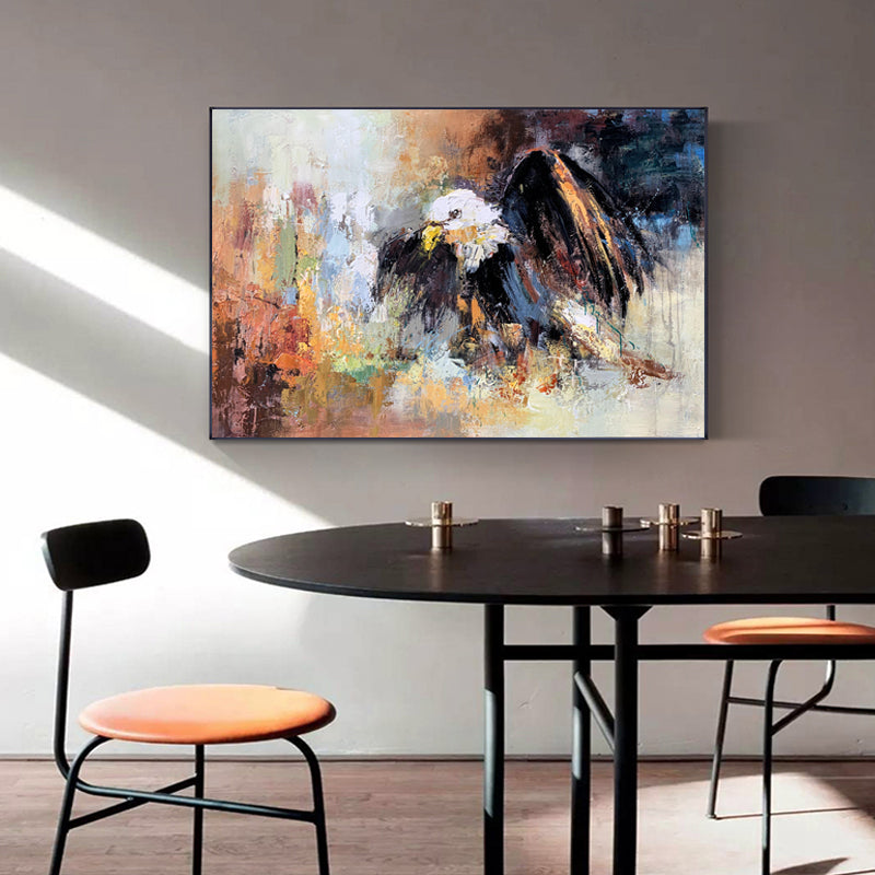 Eagle Wall Art – Abstract Oil Painting of a Majestic Eagle