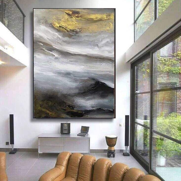Sense the Coming Storm – Textured Wall Art with Abstract Stormy Waves