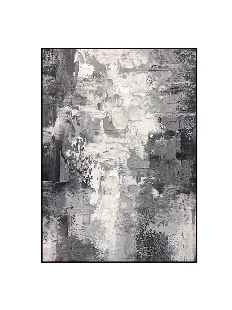 Monochrome Musings – black and white wall art abstract with textured grayscale design