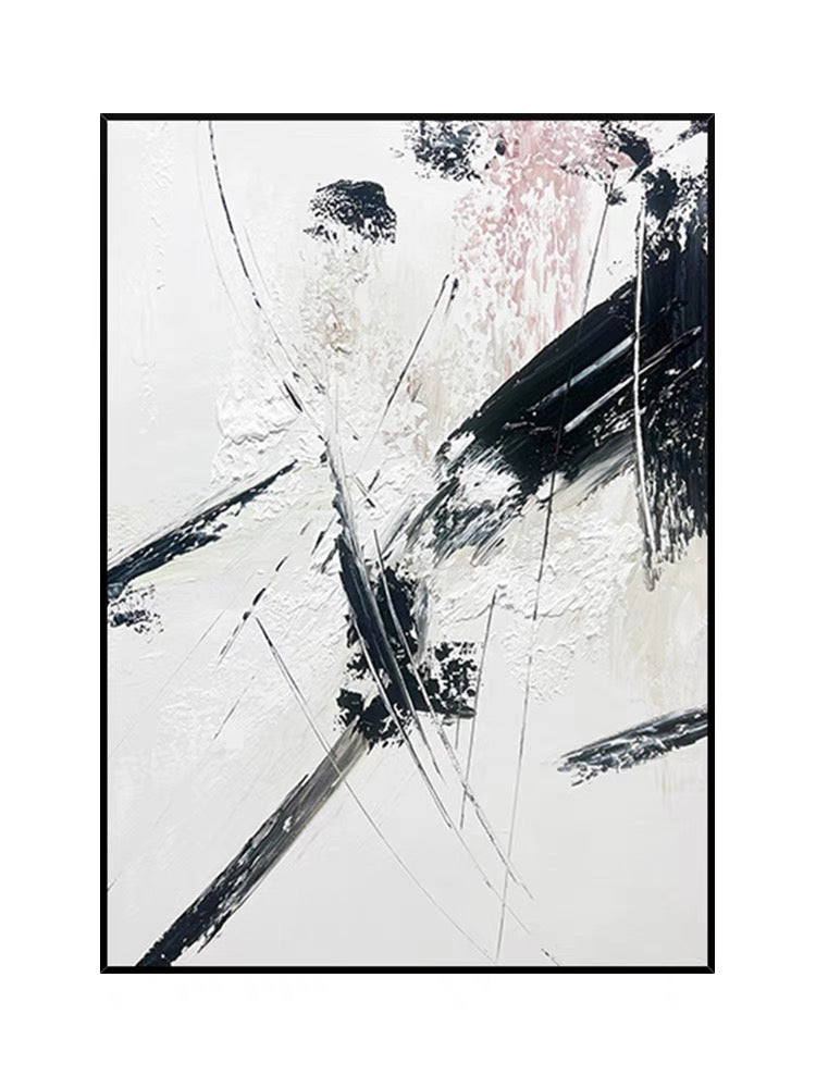 Abstract Elegance - Black and White Canvas Art