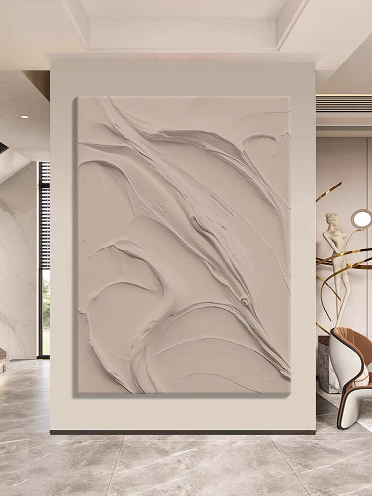Heavy Beige Color Textured Painting