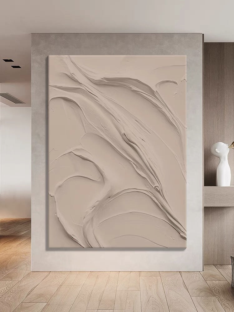 Heavy Beige Color Textured Painting
