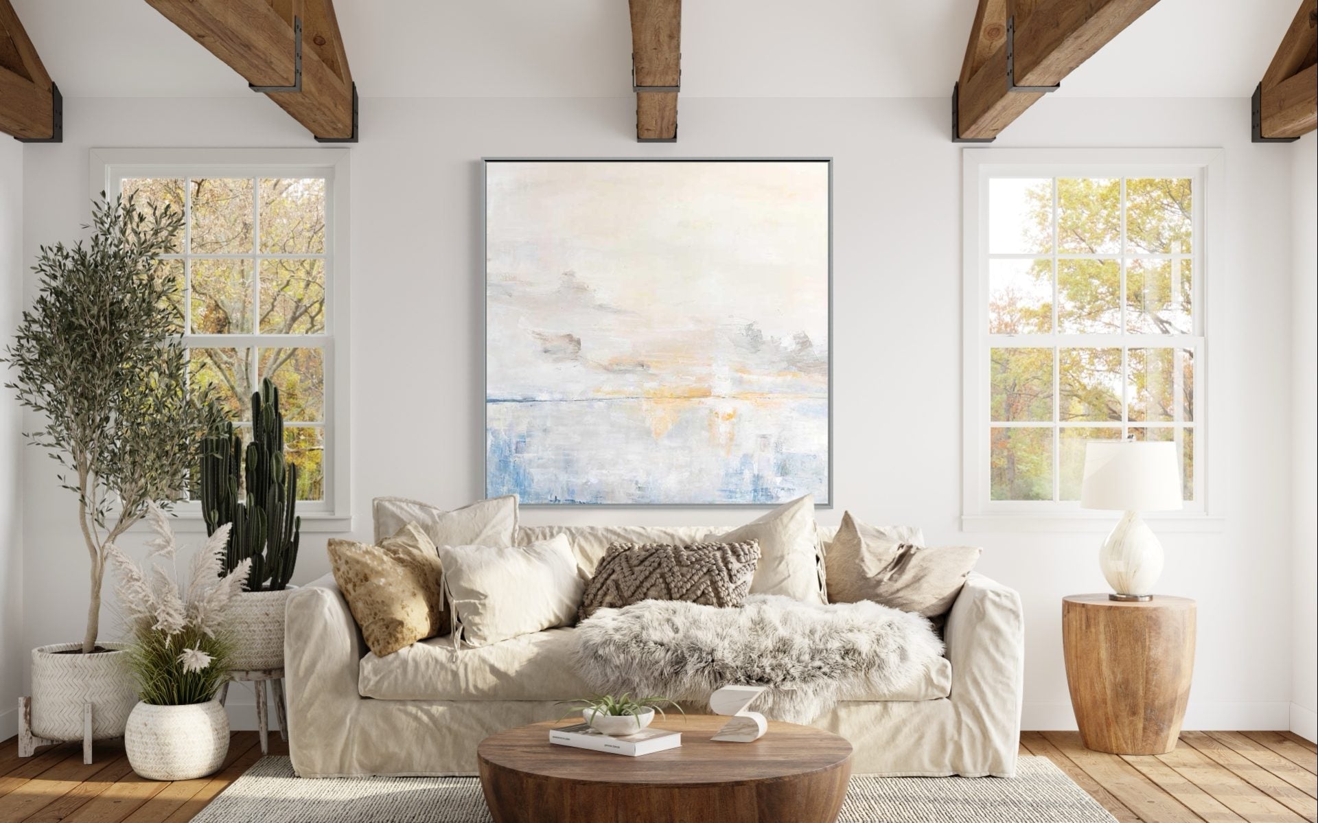 Remembrance – Abstract Beach Wall Decor with Soft Hues