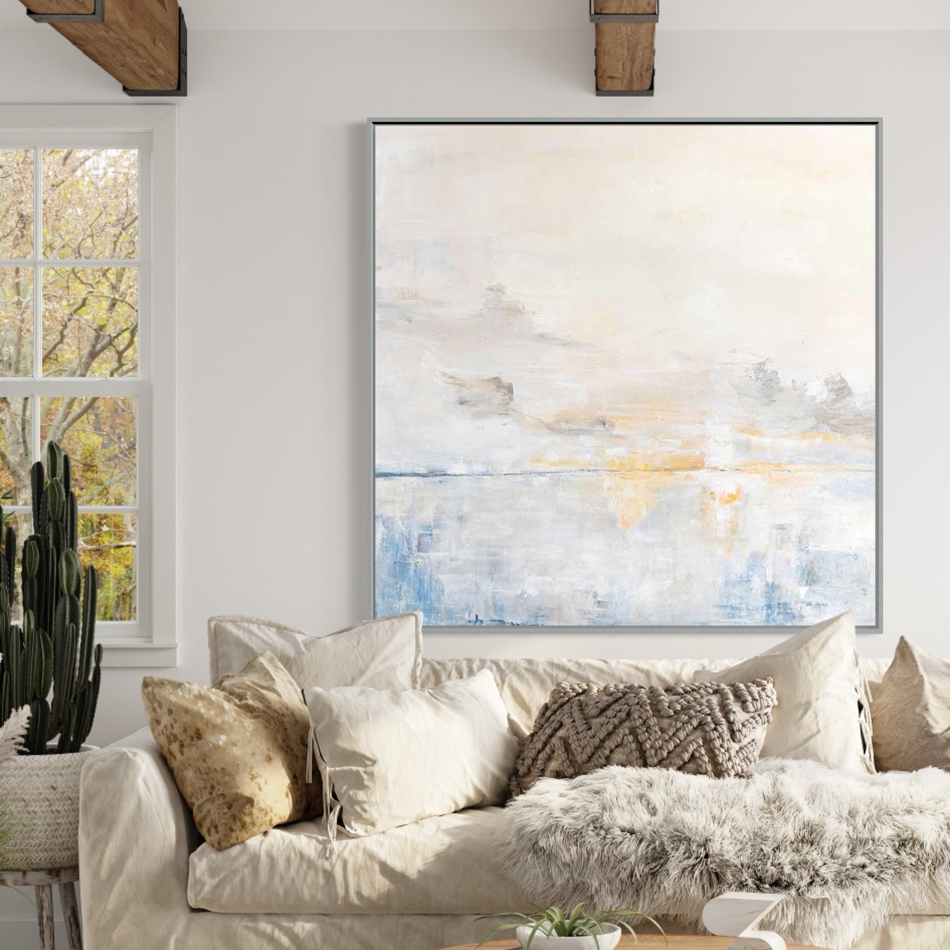 Remembrance – Abstract Beach Wall Decor with Soft Hues