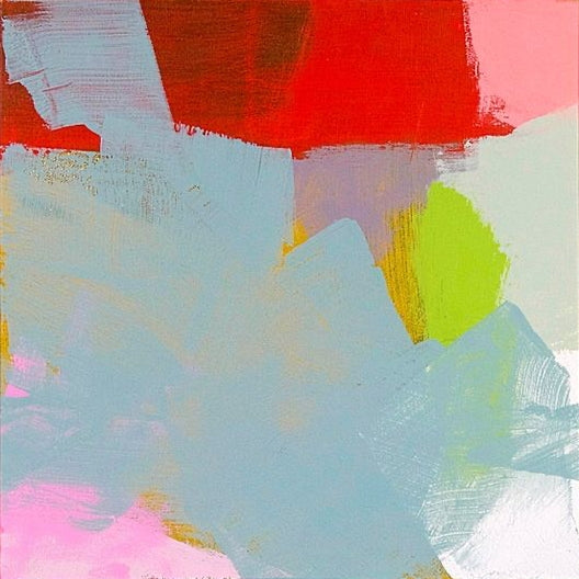 Abstract art print "Motion Fusion" with vibrant colors and dynamic brushstrokes.