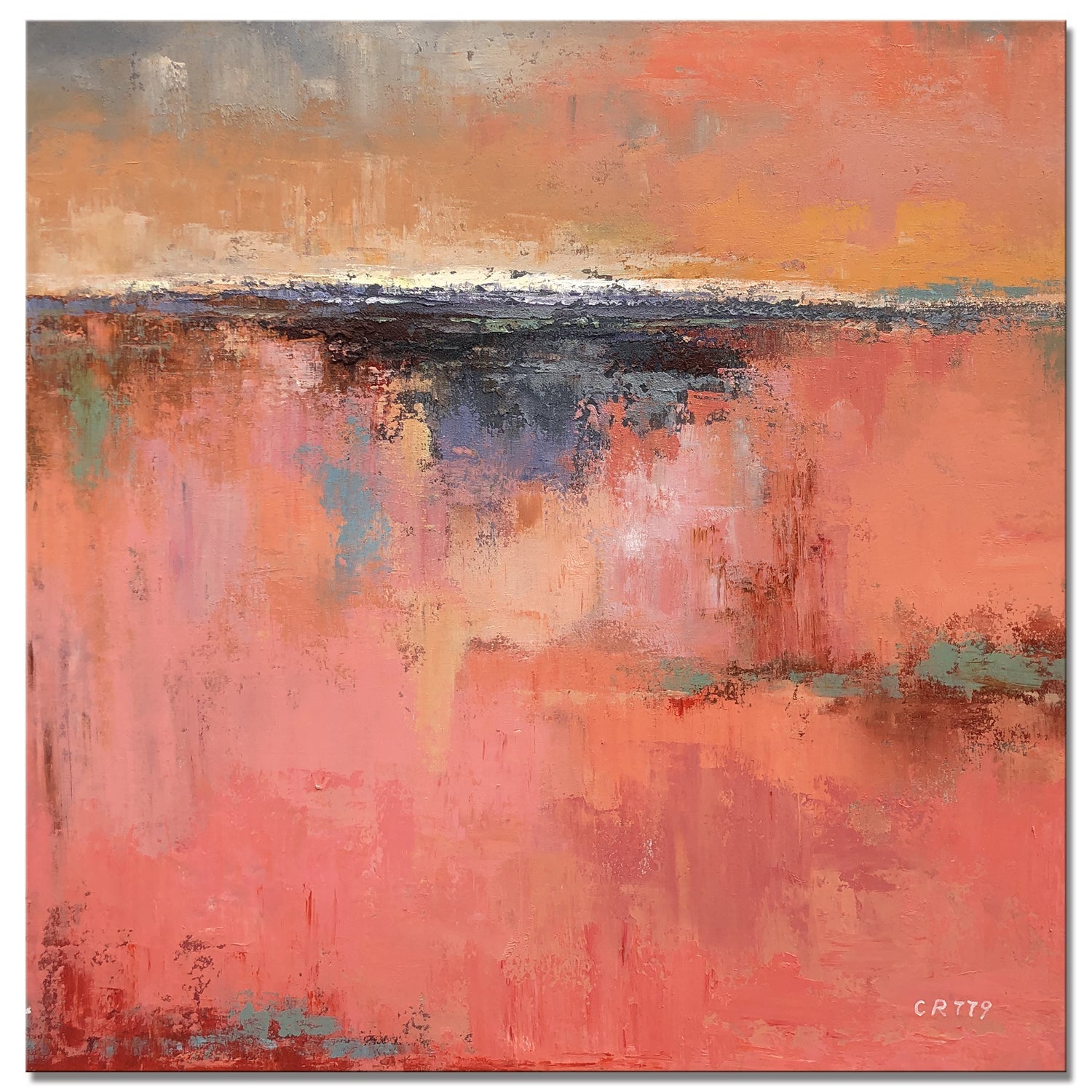 Radiate colorful abstract art canvas with bold vibrant textured painting