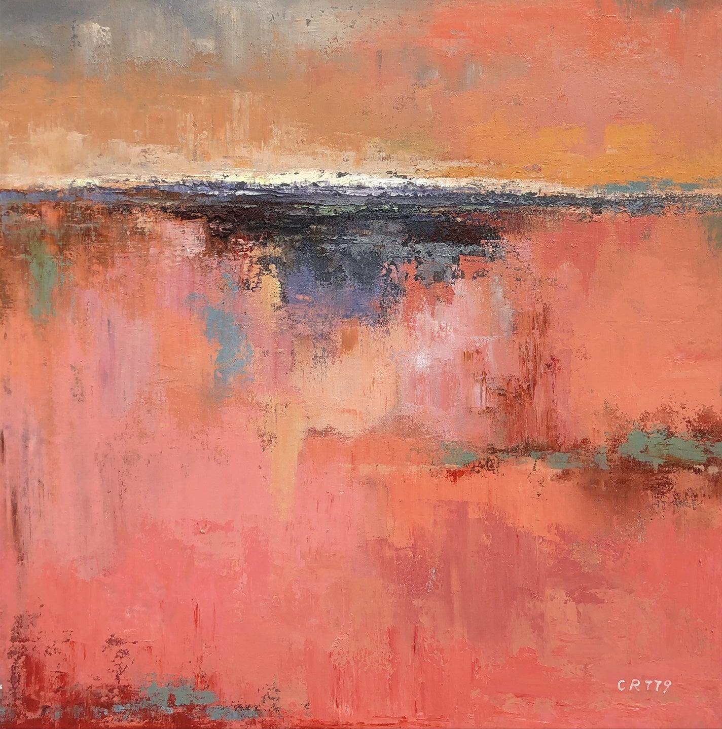 Radiate colorful abstract art canvas with bold vibrant textured painting