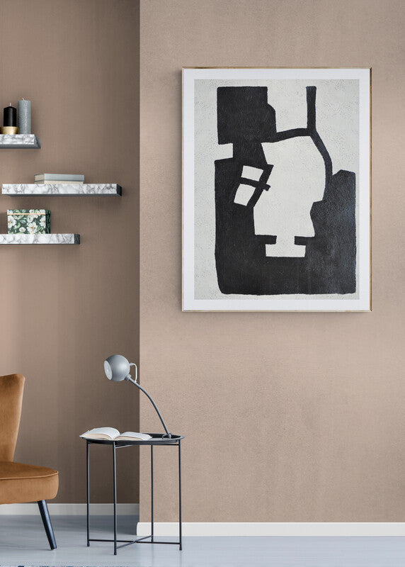 black and white abstract art modern painting The Moment