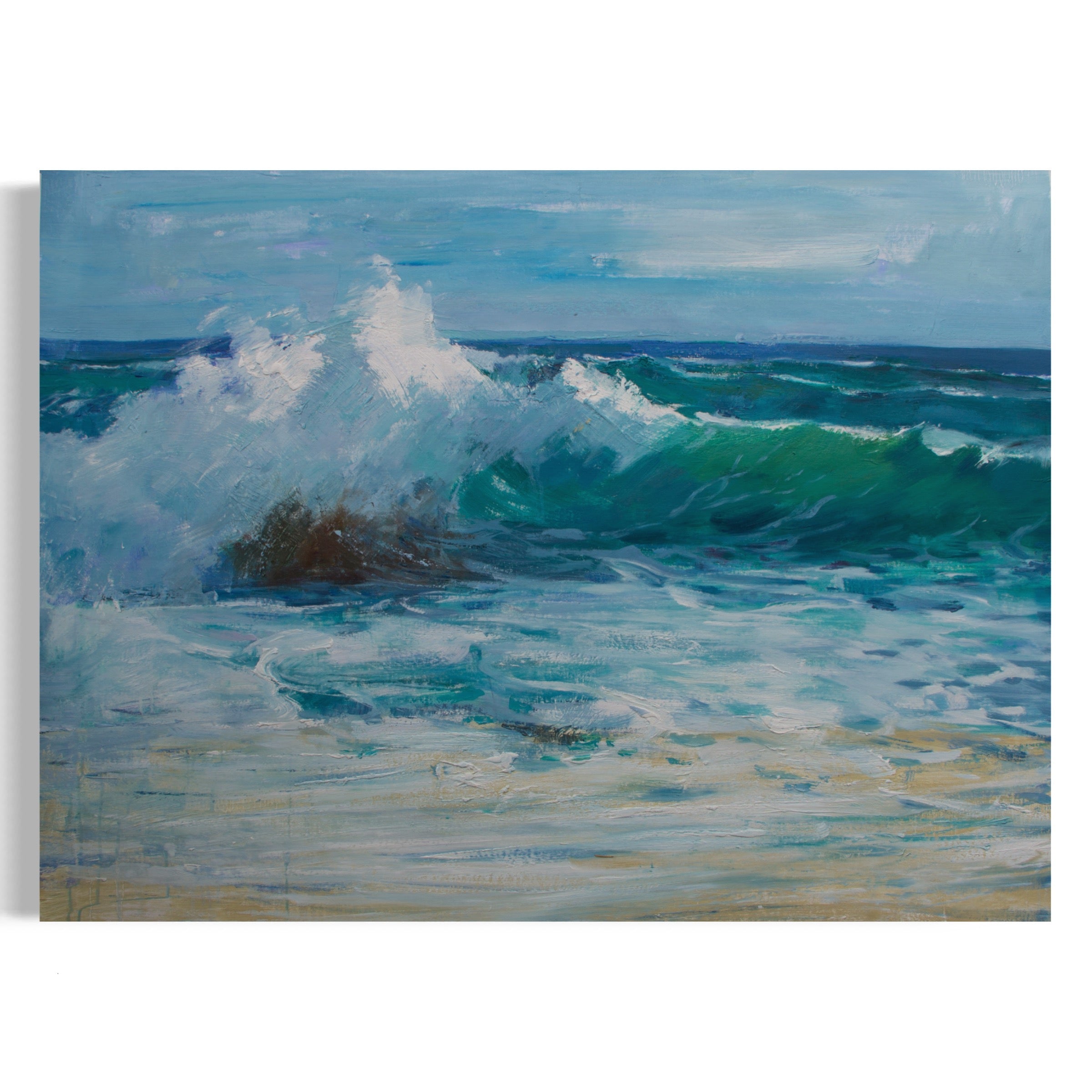 The Depth of Complexity modern art canvas prints with crashing ocean wave painting