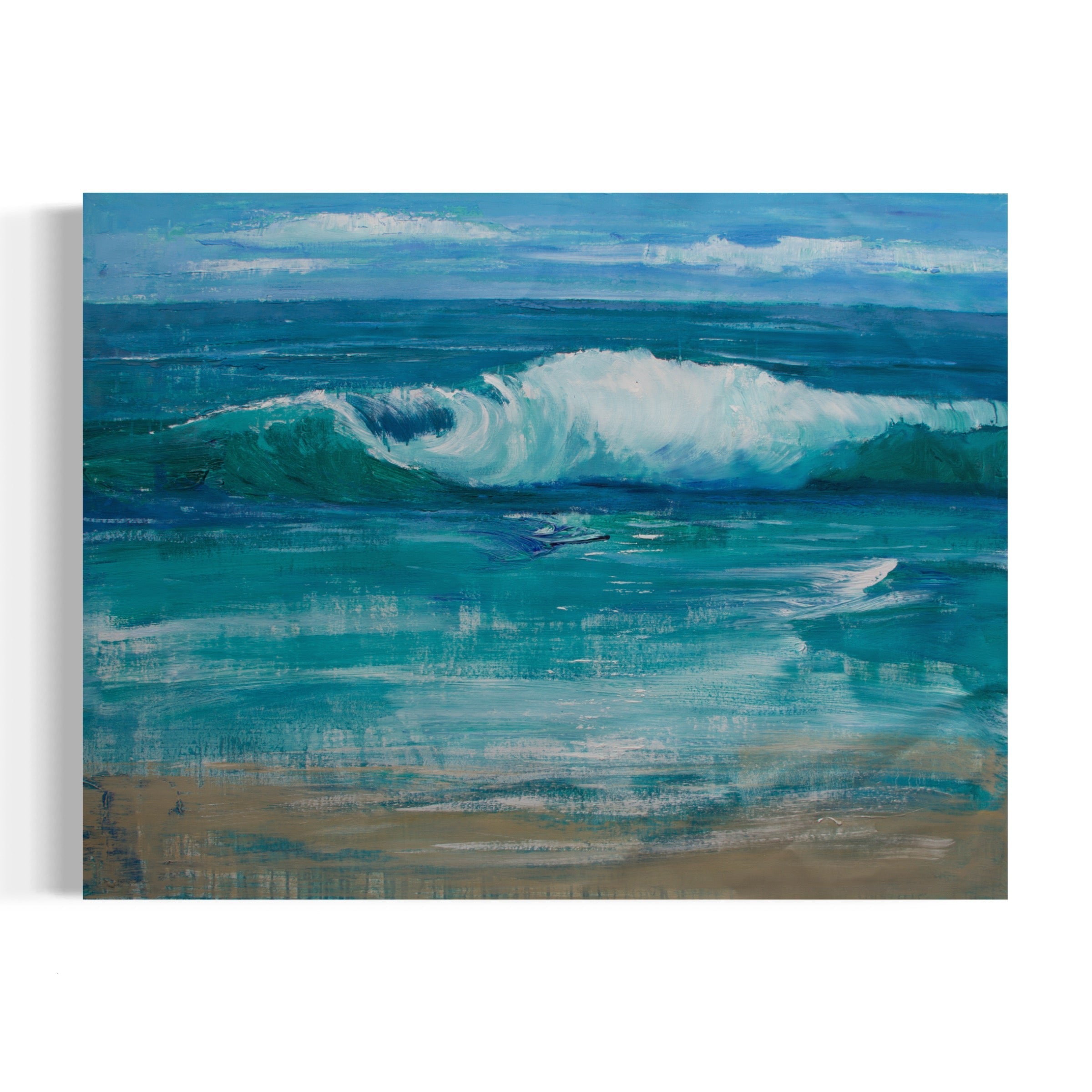 The Enigma of Existence coastal wall decor with abstract ocean wave painting