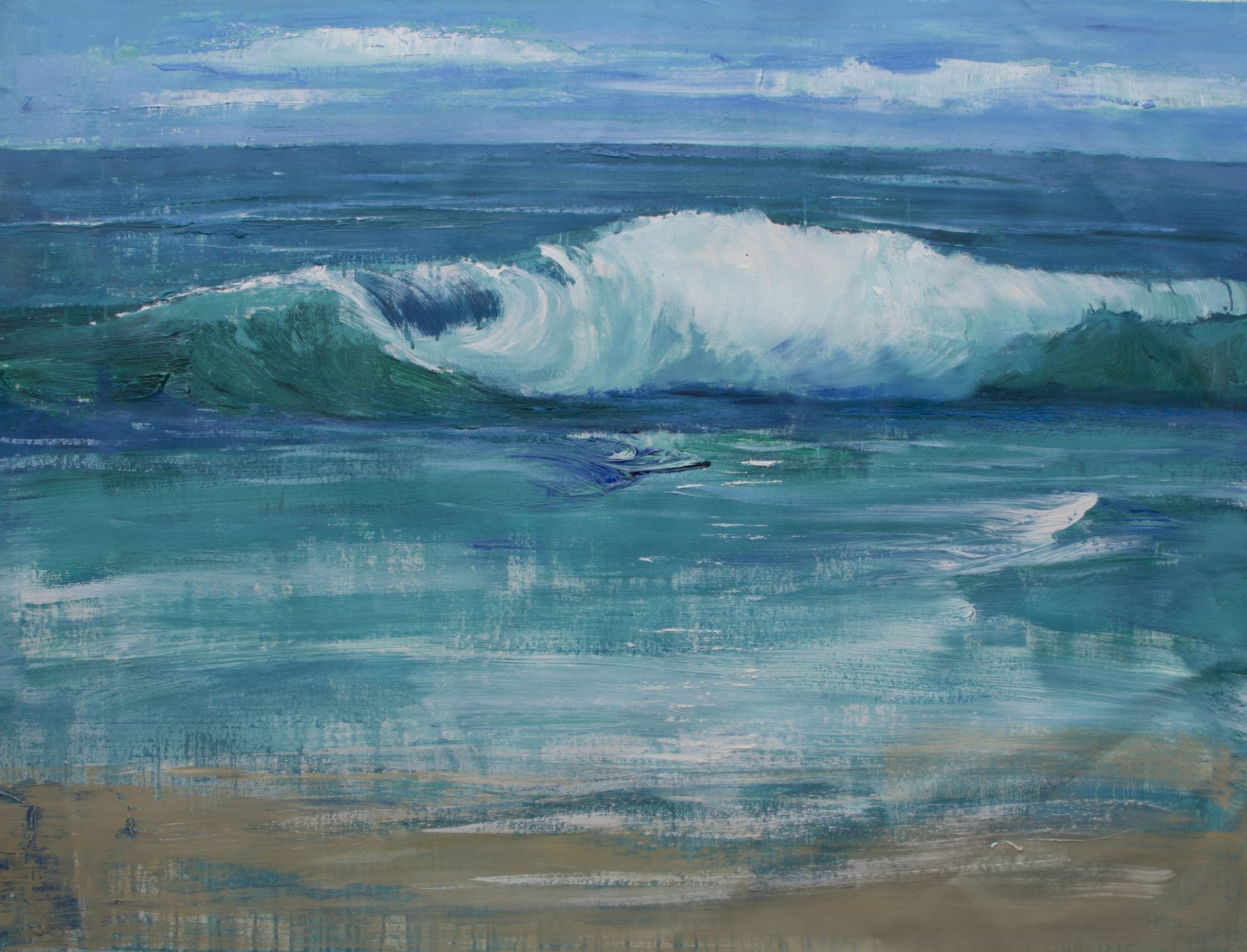 The Enigma of Existence coastal wall decor with abstract ocean wave painting