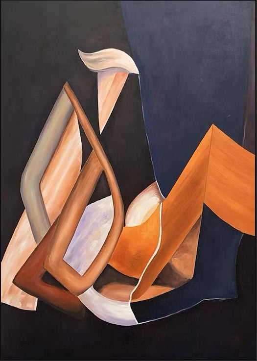 The Silence Self – modern wall art for living room, abstract geometric painting