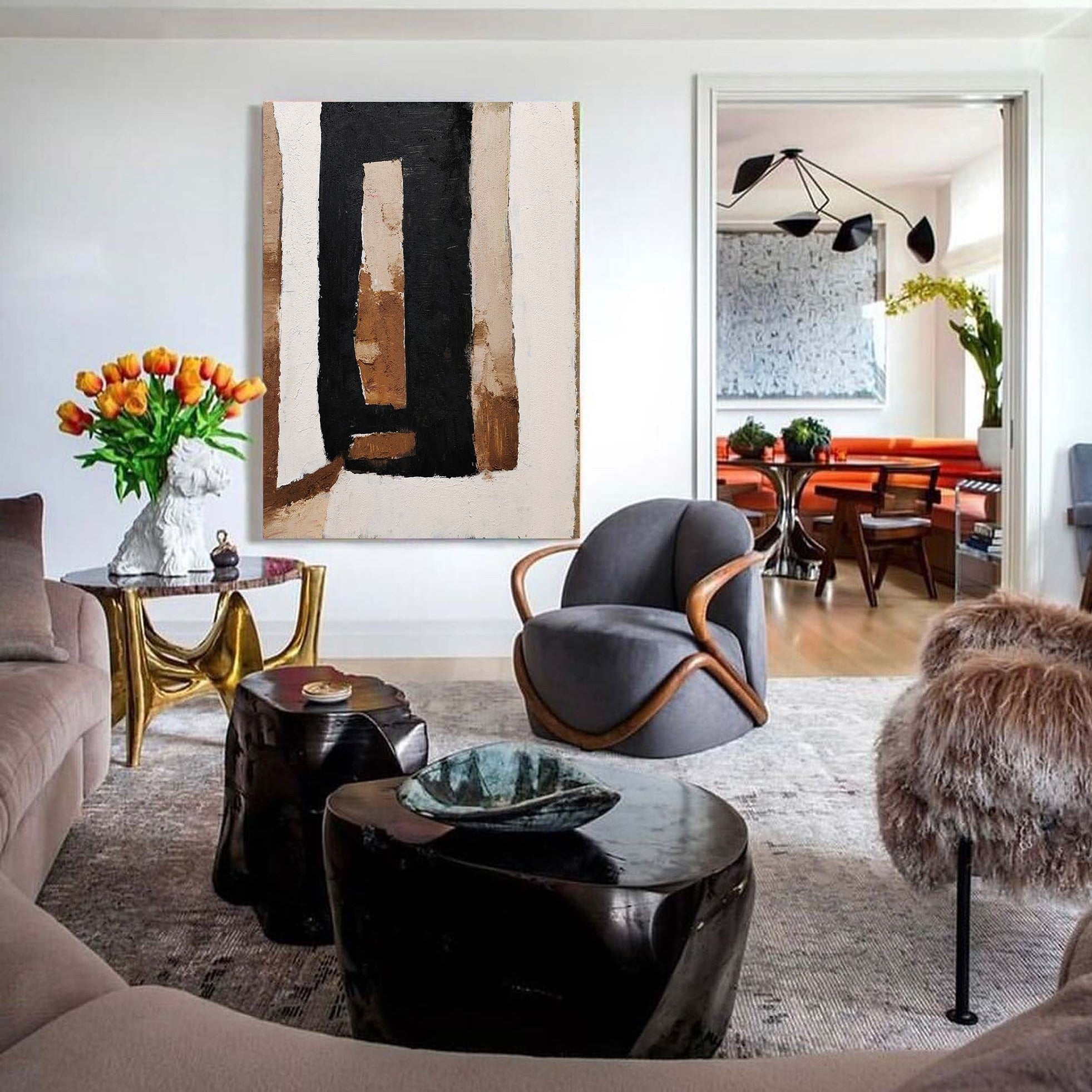 Black And Brown Abstract Painting