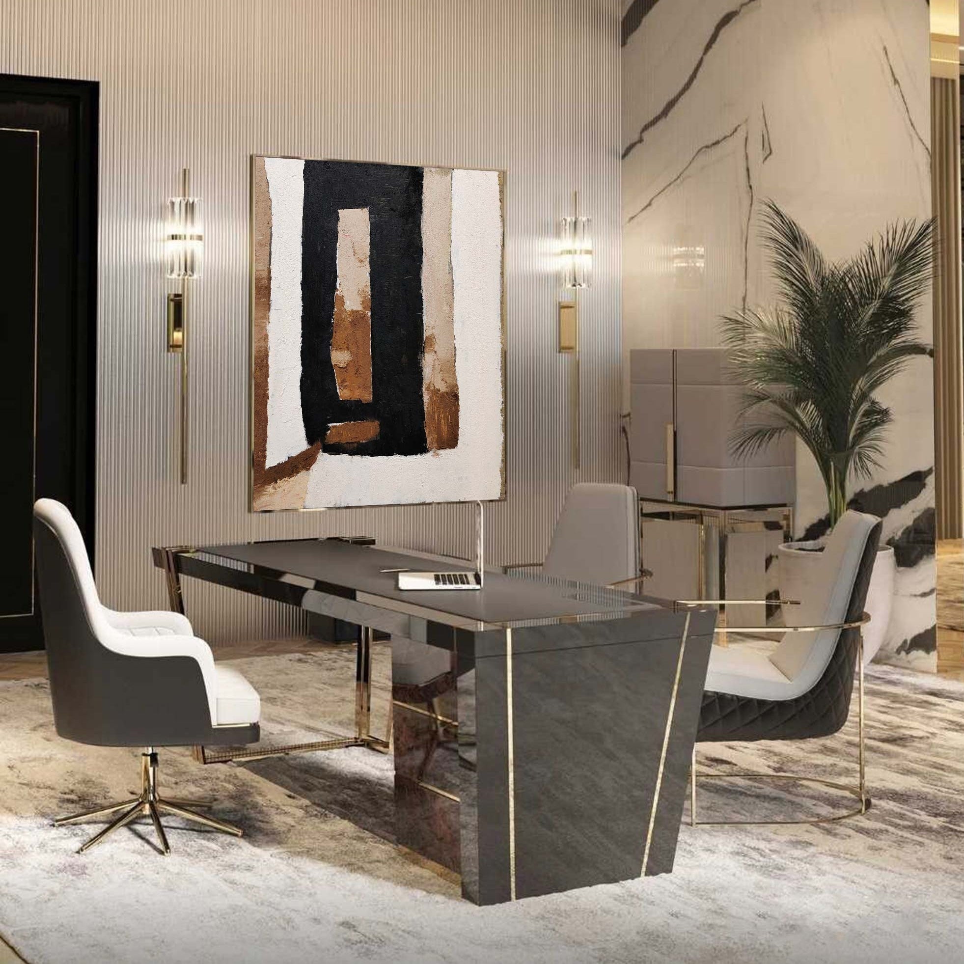 Black And Brown Abstract Painting