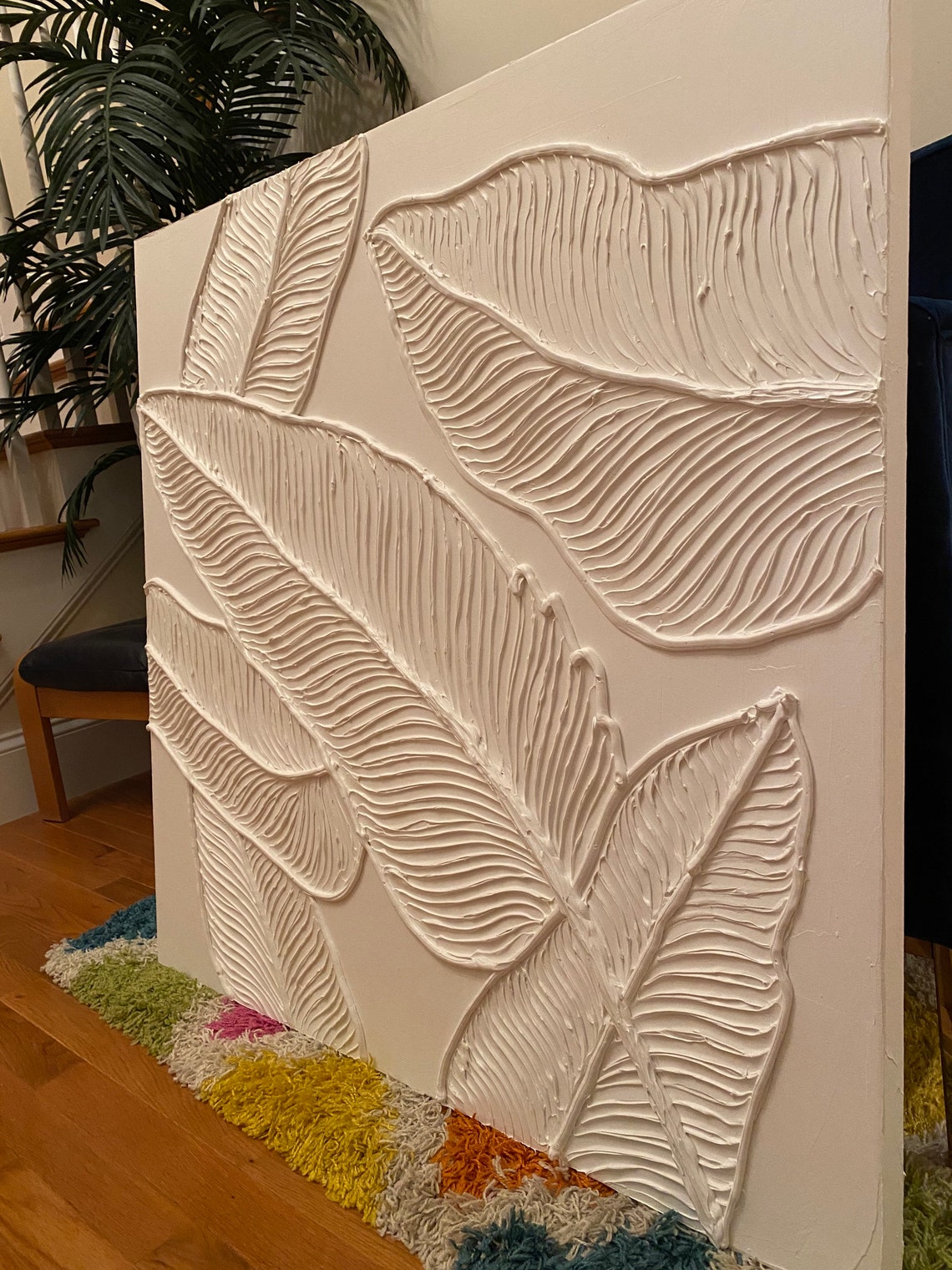 Ivory Botanical Bas-Relief