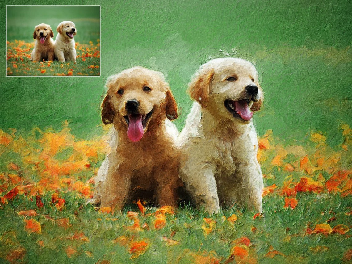 Custom Oil Painting Portraits from Your Photos - Family & Pets#8