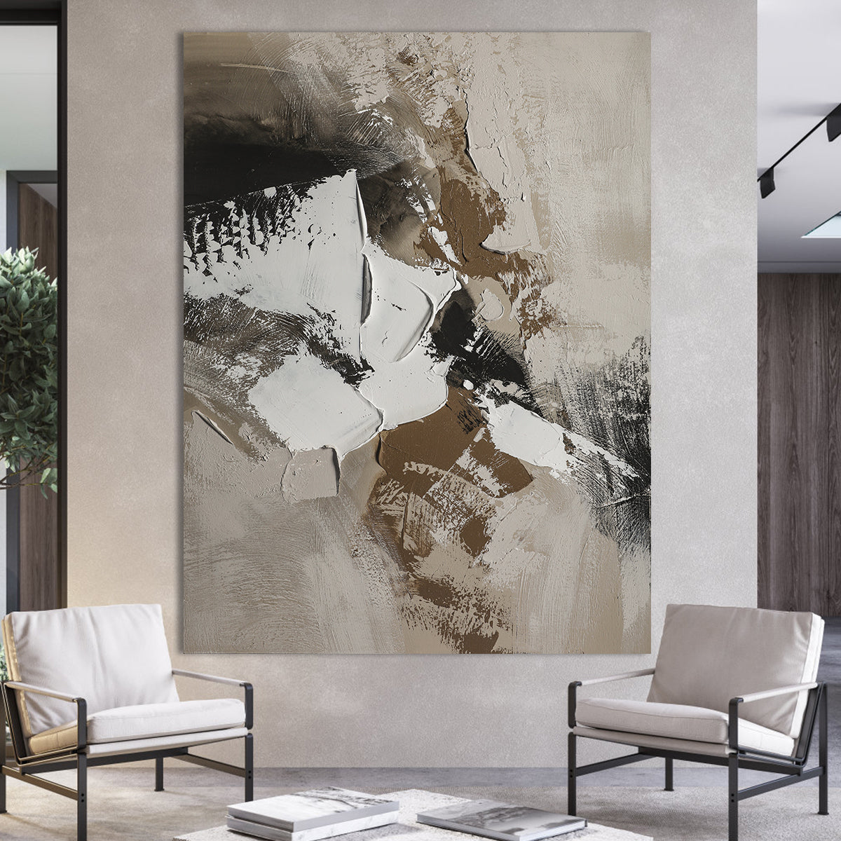 Neutral Tones Textured Abstract Art