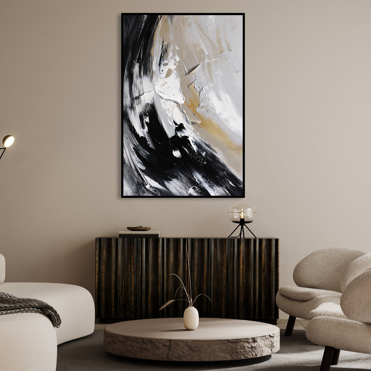 Abstract Serenity: Monochrome Elegance