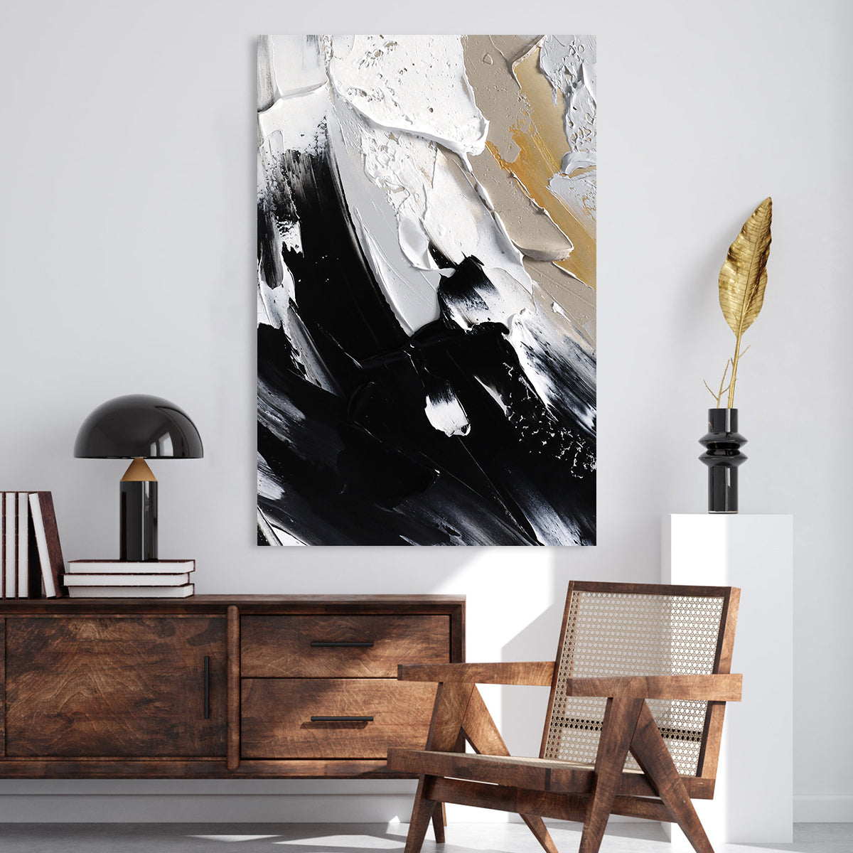 Monochrome Elegance Abstract Art