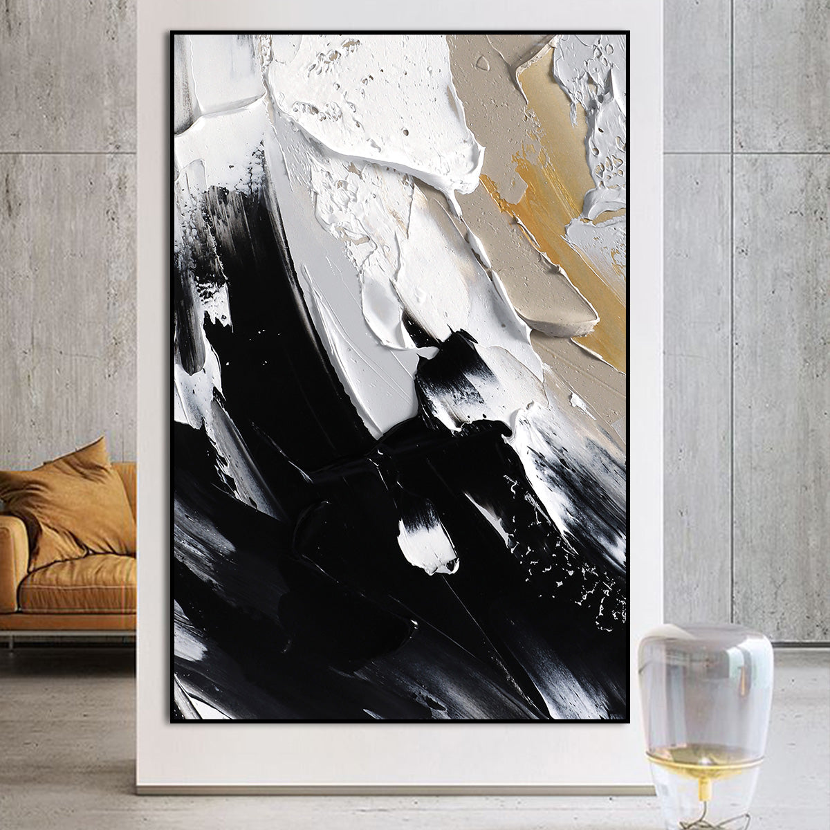 Monochrome Elegance Abstract Art