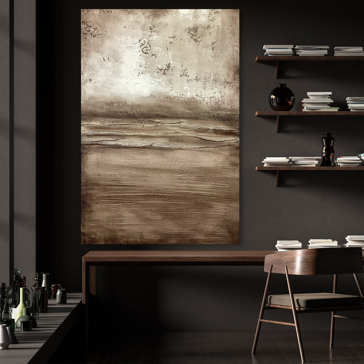 Earthy Horizon Abstract Canvas