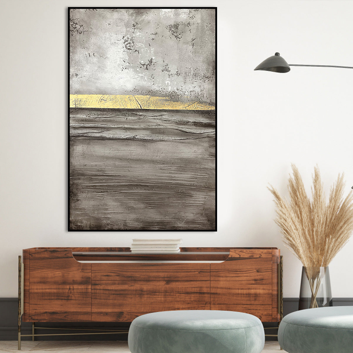 Golden Horizon Abstract Canvas